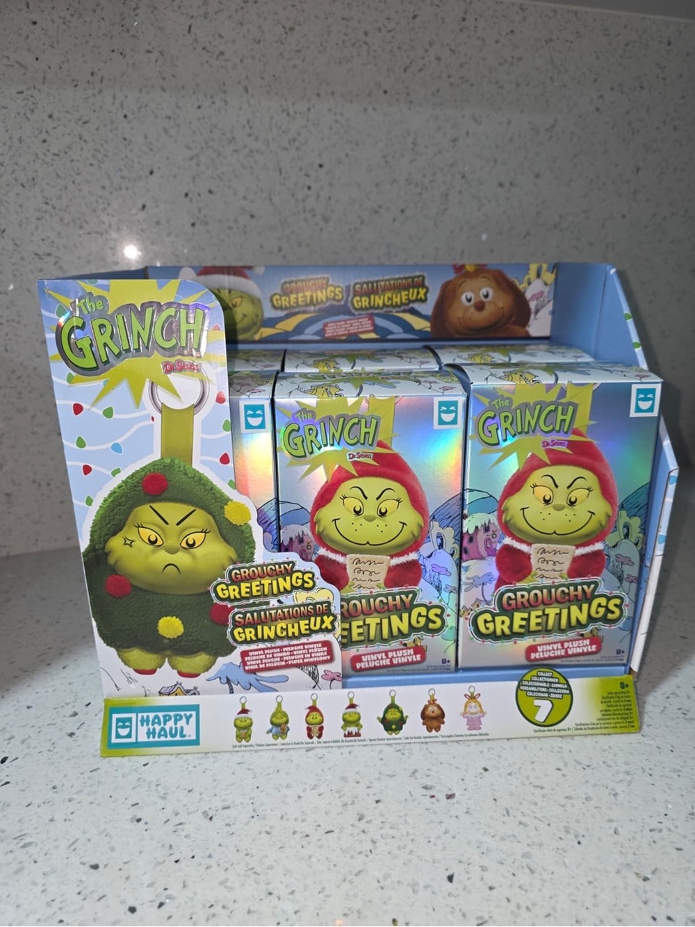 Happy Haul GRINCH GROUCHY GREETINGS Blind Vinyl Plush Case Of 6 w Box 2026